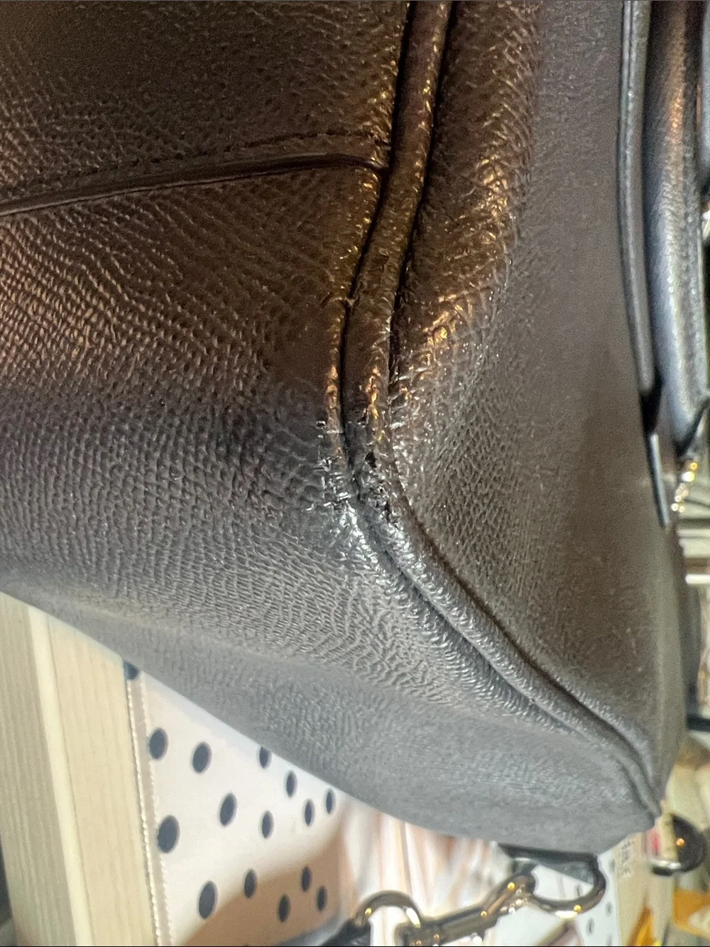 Coach Smoke Grey Pebbled Leather Men's Briefcase with Removable Shoulder Strap